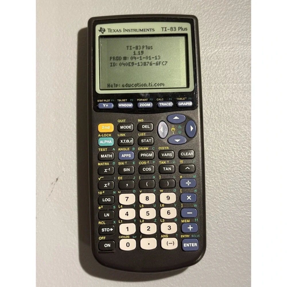 Texas Instruments TI-83 Plus Graphing Calculator with Slip Cover - Black Tested